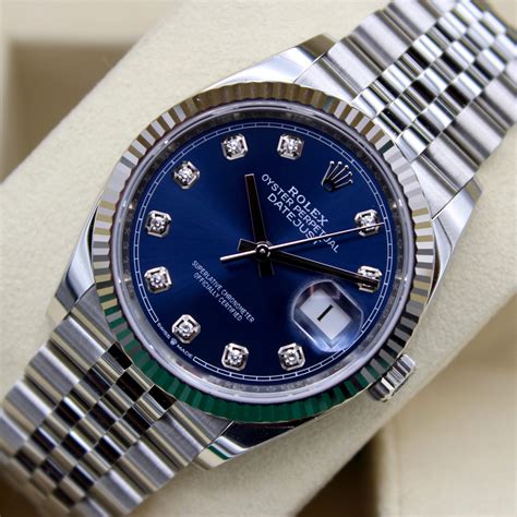 quadrante rolex datejust 36 mm blu|rolex datejust 36 diamond bezel.